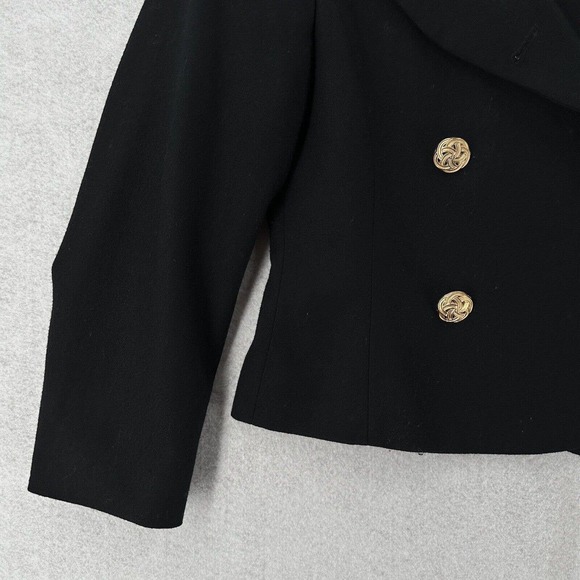 Pendleton 100% Virgin Wool Blazer Jacket SZ 6 Black Double Breasted Gold Buttons - Picture 5 of 14